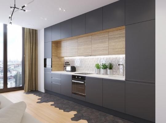 Kulpsuz Çift Katlı Modern Mutfak Dolabı