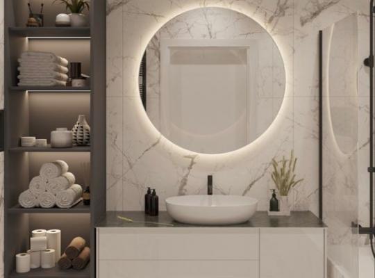 Açık Raflı Modern Banyo Dolabı