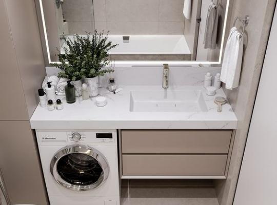 Camaşır Makinalı Modern Banyo Dolabı