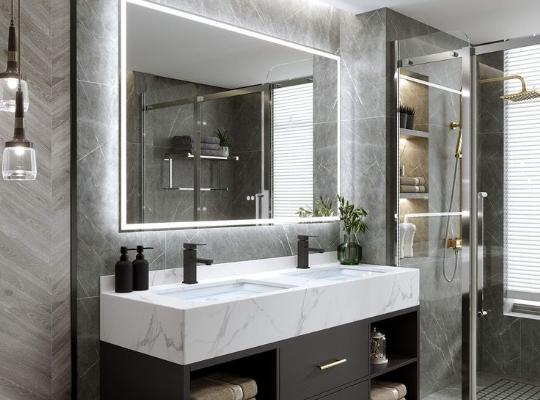 Porselen Tezgahlı Modern Banyo Dolabı