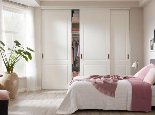 Beyaz ve Açık Pembe Yatak Odası Dekorasyonu